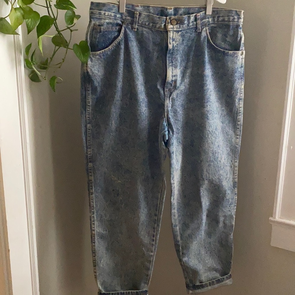 Vintage Chic Mom Jeans Acid Wash Blue 22 WP